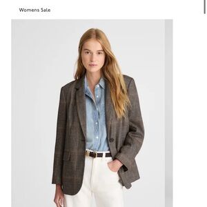 NWT Madewell Brown Plaid Blazer Jacket